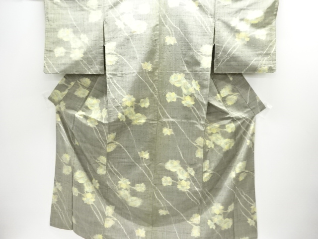 JAPANESE KIMONO / TSUMUGI / WOVEN BRANCH FLOWER